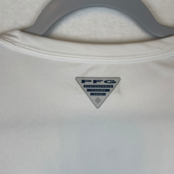 Columbia PFG Men's M/M White Long Sleeve American Flag Performance Fishing Shirt - Picture 6 of 7